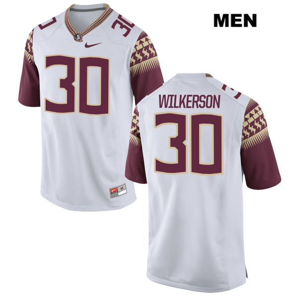 Men's NCAA Nike Florida State Seminoles #30 Jalen Wilkerson College White Stitched Authentic Football Jersey SUB6669XU